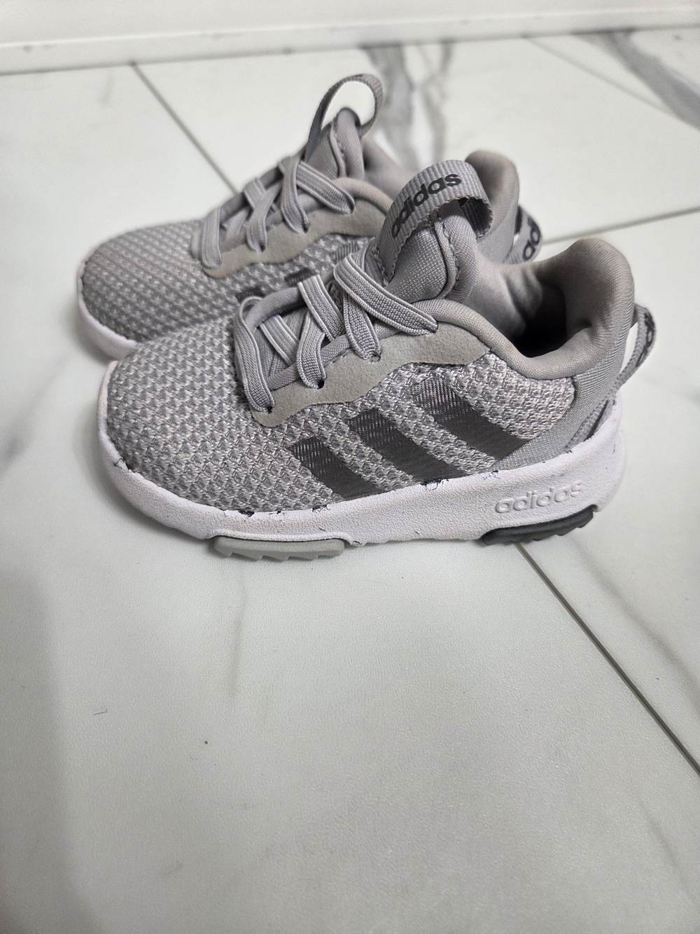 adidas Kids' Gray Lightweight Athletic Sneakers